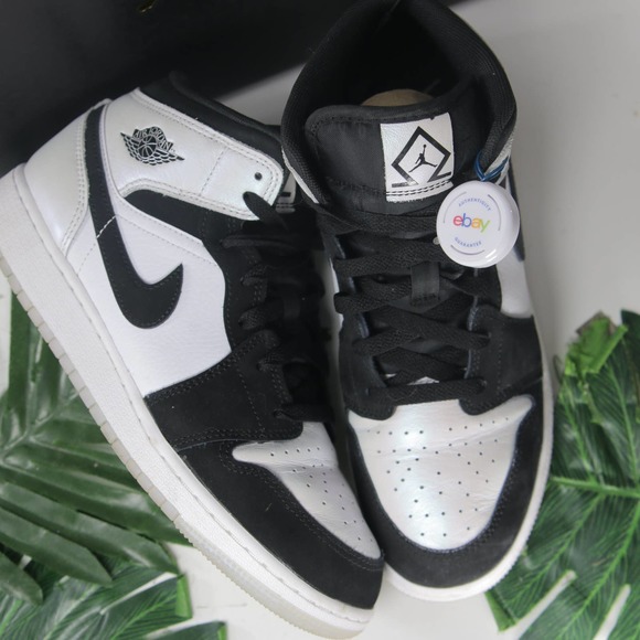 Jordan Shoes - Nike Air Jordan 1 Mid Black White iridescent size 7youth/8.5womens 001905